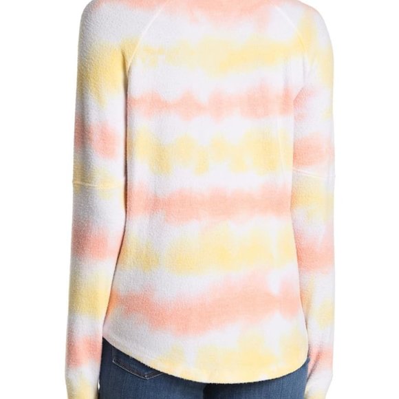 Theo & Spence Nordstrom Plush Soft Pullover Top Creamsicle Stripe Size XL NEW - Picture 2 of 9